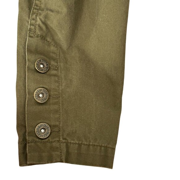 Vintage Military Jacket Olive Green Cotton Utility Y2K Fitted Style Size 6 - Picture 5 of 12